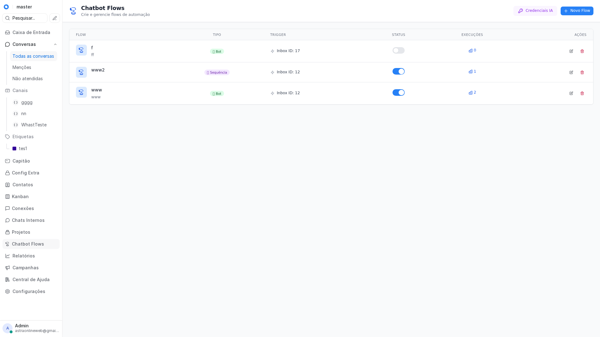 Chatbot Flows no Chatwoot