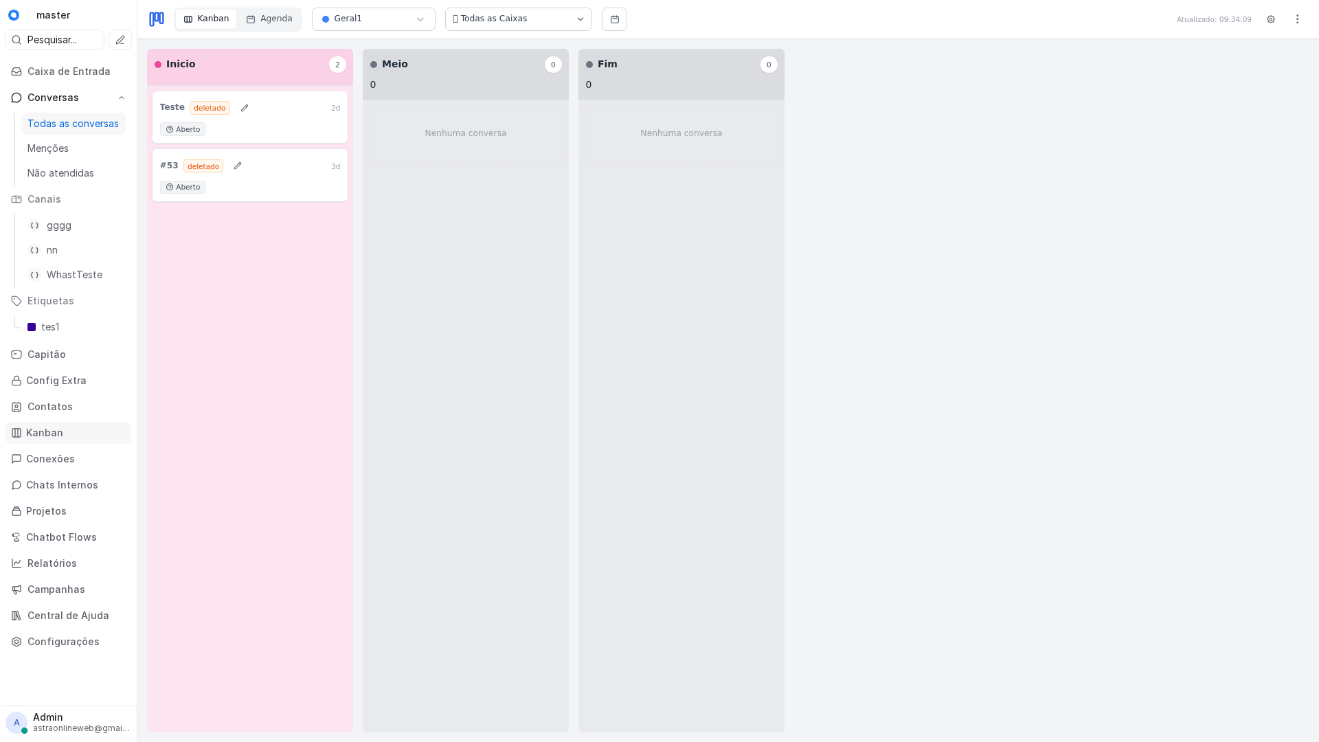 Kanban Board no Chatwoot