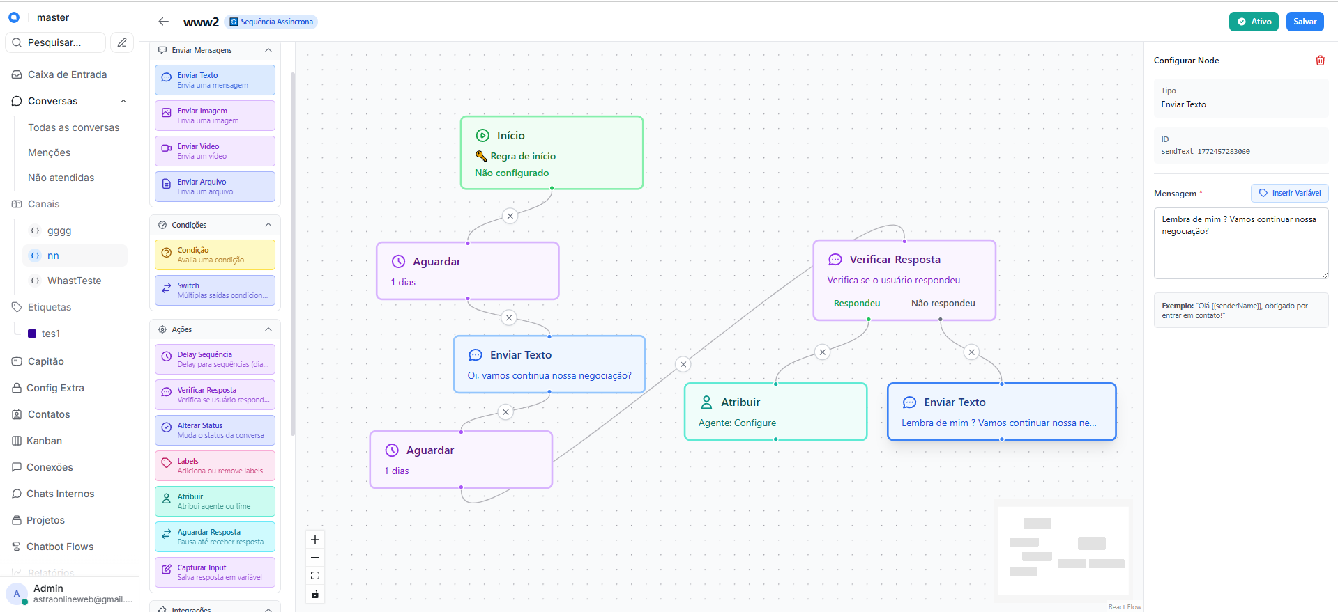 Flow Sequência — Builder